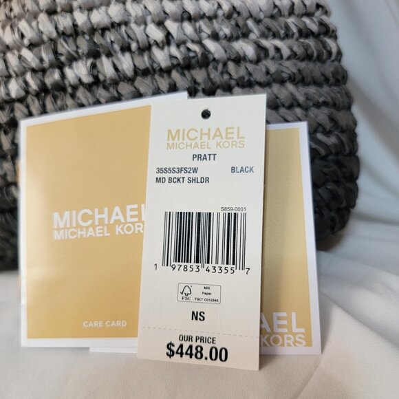 Michael Kors Pratt Medium Ombré Straw Shoulder Bag, NWT,Retails $448, W/Dust Bag - Picture 3 of 9